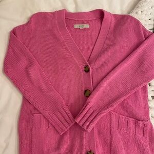 LOFT Vibrant Pink Cardigan Sweater